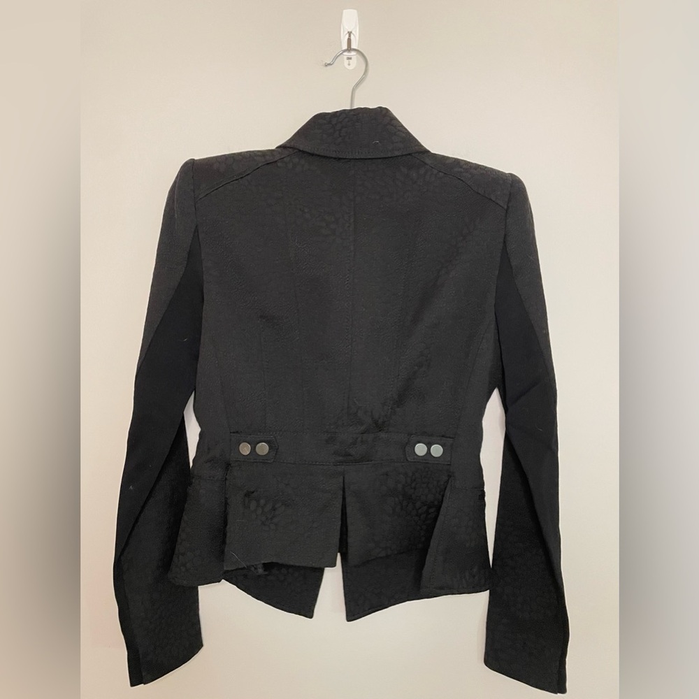 BCBG Textured Zipper Detail Blazer/Coat/Jacket, Black, Size S, NWOT - Picture 2 of 7